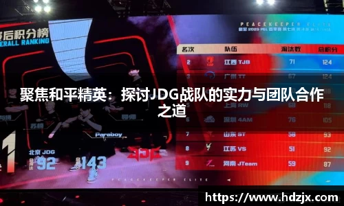 聚焦和平精英:探讨JDG战队的实力与团队合作之道